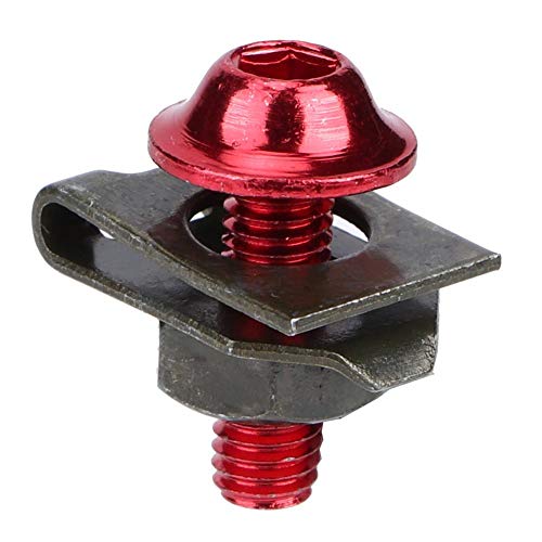 Befestigungsclipmutter, 10-teiliges M5-Aluminium-Motorradverkleidungsgehäuseschrauben-Kit Schraube Spire Speed ​​Befestigungsclipmutter(rot) von EVGATSAUTO