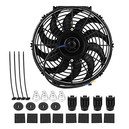 EVGATSAUTO Cooling Fan car Engine Hochleistungs 12 Zoll Universal Auto Slim Push Pull Elektromotor Lüfter 12V mit Montagesatz Lüfter Motor Lüfter von EVGATSAUTO