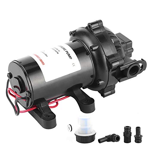 EVGATSAUTO Membranpumpe, 12V 60 PSI 5,0 GPM Membranpumpe Selbstansaugende Boot Marine RV Wasserpumpe von EVGATSAUTO