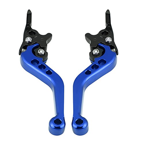 EVGATSAUTO Motorradbremshebel, 2 Stück CNC Aluminiumlegierung Motorrad Bremsgriff Bremshebel Mehrfarbig(Blau) von EVGATSAUTO