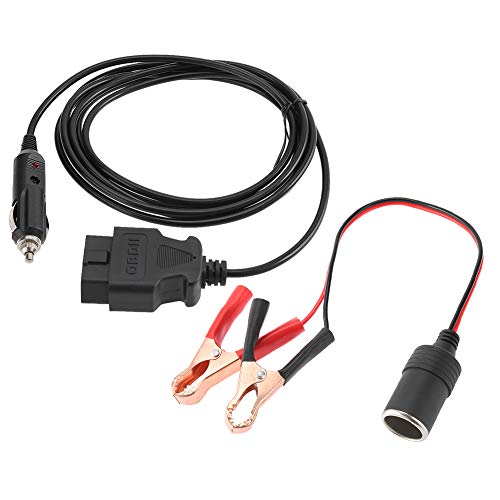 EVGATSAUTO Notstromversorgungskabel, ABS 12V OBD II ECU Kabel Verlängerungsbuchse Auto Memory Saver mit Clip 8A Sicherung Eingebaut von EVGATSAUTO