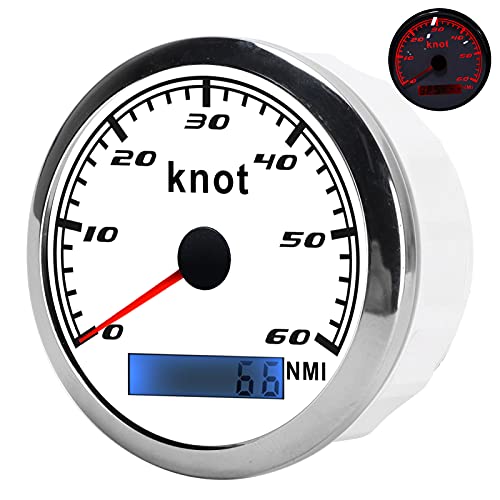 GPS Tacho, GPS Tacho Zeiger Tachometer Digital IP67 Wasserdicht mit Antenne Universal für Auto LKW Boot 9‑30V DC(Weiß) von EVGATSAUTO