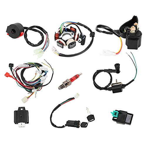 EVGATSAUTO Quad Kabelbaum Kit, Elektrostart CDI Zündspule Kabelbaum Kit Ersatz für ATV Quad Dirt Bike Go Kart Teile EVGATSAUTO Quad Kabelbaum Kit, Elektrostart CDI Zündspule Kabelbaum Kit Ersatz für ATV Quad Dirt Bike Go Kart Teile von EVGATSAUTO