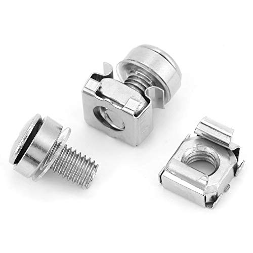 Schraubenmutter des Netzwerkgehäuses, 20 Stück M5 * 16 M5 * 20 M6 * 16 M6 * 20 Schrauben und Käfigmuttern Sortiment, Käfigmutter Passend für Netzwerkschrankgestell(M5 * 16 (20 STÜCKE)) von EVGATSAUTO