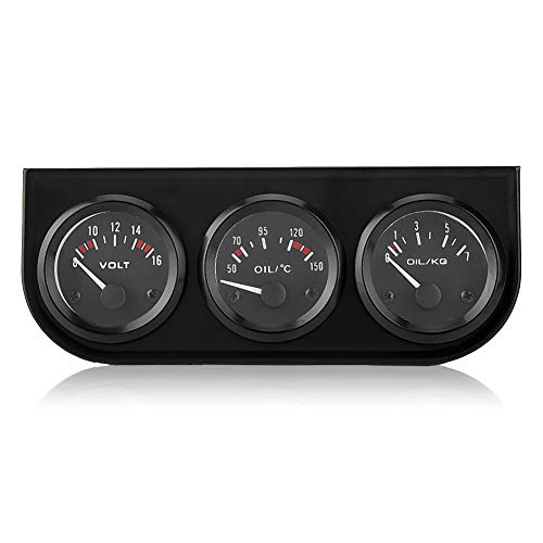 Triple Gauge Kit, 3 IN 1 Triple Gauge Kit Voltmeter Wassertemperatur Öldruckmanometer Drehzahlmesser Triple Gauge Kit, 3 IN 1 Triple Gauge Kit Voltmeter Wassertemperatur Öldruckmanometer Drehzahlmesser von EVGATSAUTO
