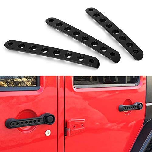 EVGATSAUTO Verkleidung der Außentürgriffabdeckung, 3-teilig/Satz Aluminiumlegierung Autotürgriffverkleidung Einsatz Kompatibel mit JK 2 Tür 2007-2018 von EVGATSAUTO
