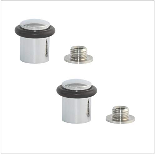 EVI Herrajes |2er SET - Türstopper aus Messing - Glänzend Verchromt Finish | Ø20x29mm | Gewindebasis | Schwarz Natursilikonkautschuk| inkl. Schraube + Klemmdübel | I-108 EVI Herrajes |2er SET - Türstopper aus Messing - Glänzend Verchromt Finish | Ø20x29mm | Gewindebasis | Schwarz Natursilikonkautschuk| inkl. Schraube + Klemmdübel | I-108 von EVI Herrajes