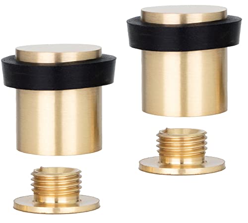 EVI Herrajes | 2er SET - Türstopper aus Messing Boden - Messing Matt| Ø20x25mm | Gewindebasis | Schwarz Natursilikonkautschuk | inkl. Schraube + Klemmdübel | I-180 EVI Herrajes | 2er SET - Türstopper aus Messing Boden - Messing Matt| Ø20x25mm | Gewindebasis | Schwarz Natursilikonkautschuk | inkl. Schraube + Klemmdübel | I-180 von EVI Herrajes