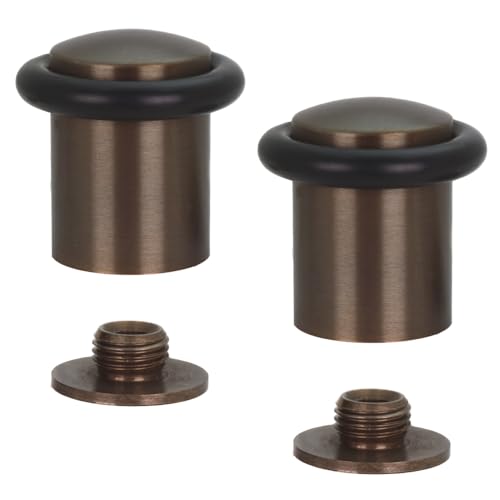 EVI Herrajes |2er SET - Türstopper aus Messing - Rustikal Finish | Ø24x35mm | Gewindebasis | Schwarz Natursilikonkautschuk| inkl. Schraube + Klemmdübel | I-108 EVI Herrajes |2er SET - Türstopper aus Messing - Rustikal Finish | Ø24x35mm | Gewindebasis | Schwarz Natursilikonkautschuk| inkl. Schraube + Klemmdübel | I-108 von EVI Herrajes
