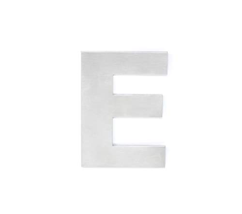 EVI Herrajes | Klebebuchstabe E für Häuser | Edelstahl | 120mm | Für Wände, Fassaden, Portale oder Türen | Gültig für Exterieur und Interieur | Mod.0650120EAM von EVI Herrajes