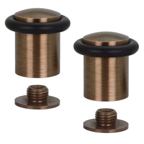 EVI Herrajes | 2er SET - Türstopper aus Messing Boden - Antik-Leder-Finish | Ø24x35mm | Gewindebasis | Schwarz Natursilikonkautschuk | inkl. Schraube + Klemmdübel | I-108 EVI Herrajes | 2er SET - Türstopper aus Messing Boden - Antik-Leder-Finish | Ø24x35mm | Gewindebasis | Schwarz Natursilikonkautschuk | inkl. Schraube + Klemmdübel | I-108 von EVI Herrajes