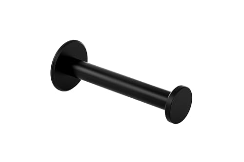 EVI Herrajes Toilettenpapierhalter, schwarz, selbstklebend oder schraubbar, Edelstahl schwarz lackiert, Modell 050PR1DUALNG von EVI Herrajes