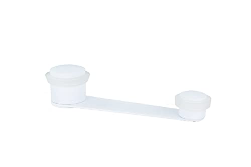 EVI Herrajes | Türstopper | Befestigung Klebstoff oder mit Schraube + Dübel | mit Drehknopf | Nutzbare Öffnung 70 mm dick | Weiß lackiert - Gummi weiß | Edelstahl | Modell I-152 von EVI Herrajes