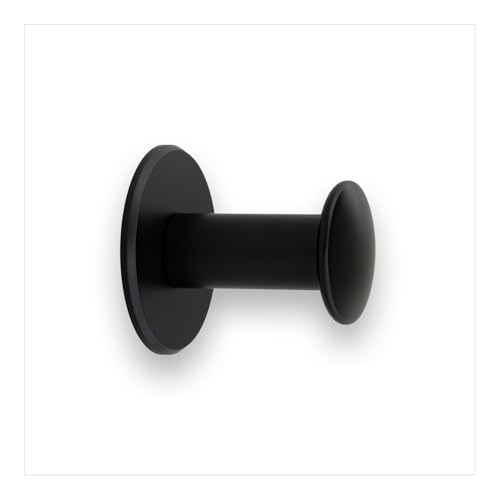 Evi Bathroom Hanger | Wandaufhänger aus Edelstahl | Schwarz lackiert | Zum Aufhängen von Kleidung, Mänteln oder Handtüchern | Klebender Handtuchhalter und/oder Schraube | 188DUALNG von EVI Herrajes