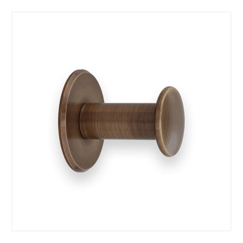 Evi Bathroom Hanger | Wandaufhänger aus Messing | Gealtertes Lederfinish | Zum Aufhängen von Kleidung, Mänteln oder Handtüchern | Selbstklebende Handtuchhalter und/oder Schrauben | 188DUALLCU von EVI Herrajes