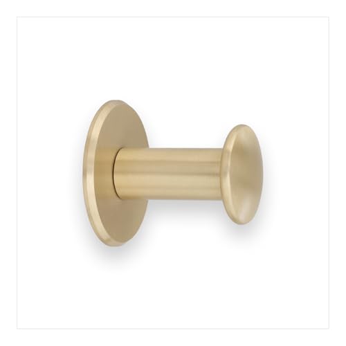 Evi Bathroom Hanger | Wandaufhänger aus Messing | Mattes Finish | Zum Aufhängen von Kleidung, Mänteln oder Handtüchern | Selbstklebende Handtuchhalter und/oder Schraube | 188DUALLMT von EVI Herrajes