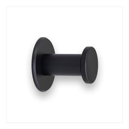 Evi Bathroom Hanger | Wandaufhänger aus Edelstahl | Schwarz lackiert | Zum Aufhängen von Kleidung, Mänteln oder Handtüchern | Klebender Handtuchhalter und/oder Schraube | 190DUALNG von EVI Herrajes
