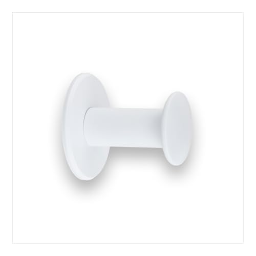 Evi Bathroom Hanger | Wandaufhänger aus Edelstahl | Weiß lackiert | Zum Aufhängen von Kleidung, Mänteln oder Handtüchern | Selbstklebende Handtuchhalter und/oder Schrauben | 188DUALBL von EVI Herrajes
