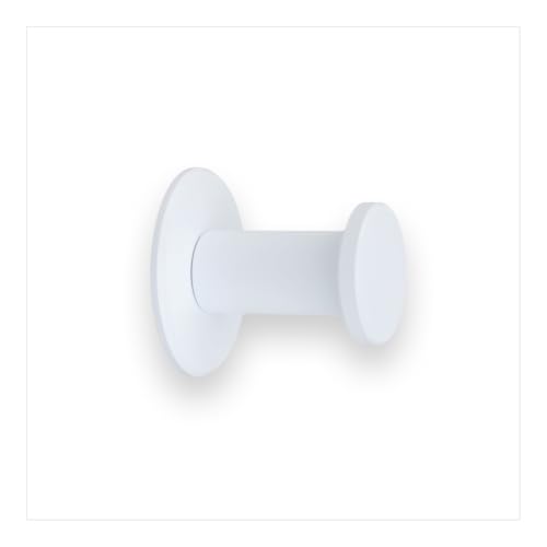 Evi Bathroom Hanger | Wandaufhänger aus Edelstahl | Weiß lackiert | Zum Aufhängen von Kleidung, Mänteln oder Handtüchern | Selbstklebende Handtuchhalter und/oder Schrauben | 190DUALBL von EVI Herrajes