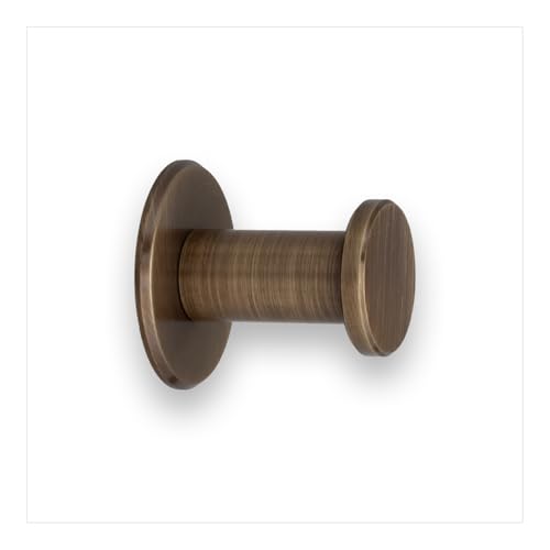 Evi Bathroom Hanger | Wandaufhänger aus Messing | Gealtertes Lederfinish | Zum Aufhängen von Kleidung, Mänteln oder Handtüchern | Selbstklebende Handtuchhalter und/oder Schrauben | 190DUALLCU von EVI Herrajes