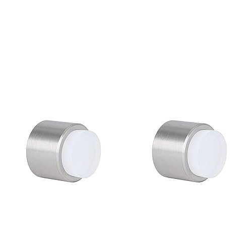 Klebe-Türstopper für Wand | 28 x 28 mm | Gummi Weißer | Edelstahl AISI 304 | Finish Matt | Sehr gute Haftung | 100% zweckmäßig | Mod. I-198/28-BTPM-AM| EVI Herrajes (Packung mit 2) von EVI Herrajes