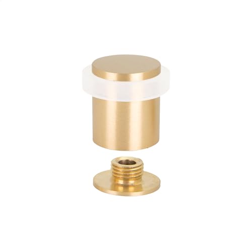 EVI Herrajes | Türstopper aus Messing - Matt Finish | Ø24x30mm | Gewindebasis | Weiss Natursilikonkautschuk| inkl. Schraube + Klemmdübel | I-191 von EVI Herrajes
