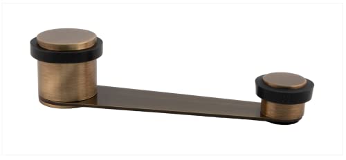 EVI Herrajes | Drehbarer Türstopper für Türen bis 70 mm - Antik-Leder-Finish | Schwarz Natursilikonkautschuk | Doppelmontage - Kleben mit Schraube - inkl. Schraube + Klemmdübel | I-152 von EVI Herrajes
