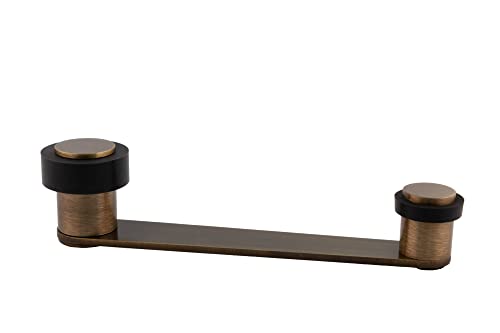 EVI Herrajes | Drehbarer Türstopper für Türen bis 100 mm - Antik-Leder-Finish | Schwarz Natursilikonkautschuk | inkl. Schraube + Klemmdübel | I-253 von EVI Herrajes
