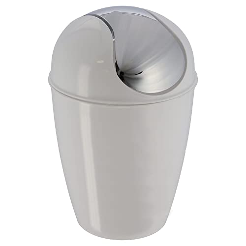 Evideco 6518100 runder Badabfalleimer, Bodenkorb, 4,5 Liter, 21,6 l B x 34 cm H, Weiß von EVIDECO