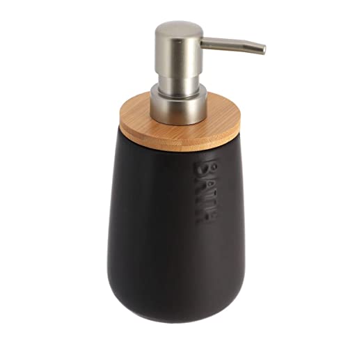 Tendance - Seifenspender Dolomite rund Bath 410 ml - schwarz Bambus von EVIDECO