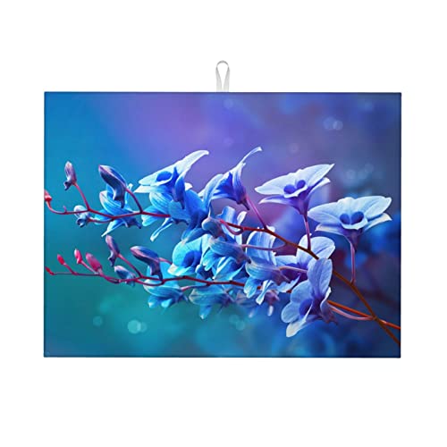 Abtropfmatte für Küche, Motiv: bunte Orchideen, 46 x 61 cm, saugfähige Mikrofaser-Abtropfmatte, für Glas, Teller, Tassen Abtropfmatte für Küche, Motiv: bunte Orchideen, 46 x 61 cm, saugfähige Mikrofaser-Abtropfmatte, für Glas, Teller, Tassen von EVIUS