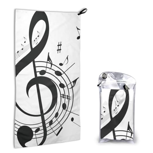 EVIUS Musik-Flanell-Handtuch, sehr saugfähig, personalisierbar, bedruckt, weiches und glattes Gesichtshandtuch, perfekt für Reisen und den täglichen Gebrauch von EVIUS