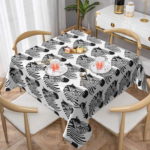 EVIUS Zebra-Tischdecken, Halloween-Tischdecke, quadratisch bedruckt, dekorativ, 2 Größen: 137 cm x 137 cm, 152 cm x 152 cm, verbessern Sie Ihr kulinarisches Erlebnis. von EVIUS
