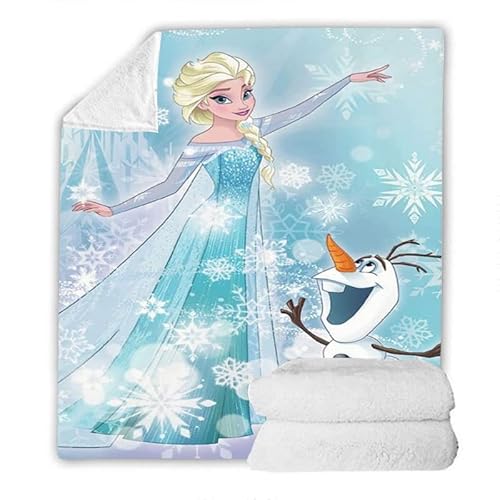 EVLURE Anime Decke Anna Und ELSA Decke Weich Fleecedecke Bettüberwurf Einhorn Traum Für Kinder Und Erwachsene, Digitaldruck 3D Blanket, Mehrfarbig von EVLURE