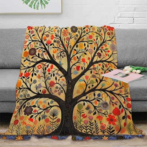 Baum des Lebens Fleecedecke Couchdecke Sofadecke 3D Druck Decke Tagesdecke Kuscheldecke Weichen Flauschig Bett Decken Flauschig Warm Für n 50x60inch(127x152cm) von EVMILA
