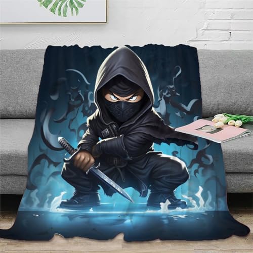 Cartoon Ninja Sofadecke Couchdecke Fleecedecke Decke 3D Druck Attentäter Bett Decken Flauschig Warm Kuscheldecke Weichen Flauschig Tagesdecke Für Mädchen Jungen 60x80inch(150x200cm) von EVMILA