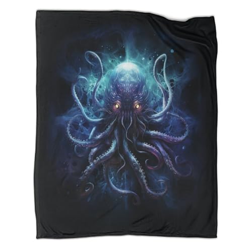 Dunkler Oktopus Couchdecke Wohndecke 3D Druck Cthulhu Sofadecke Fleecedecke Weichen Flauschig Kuscheldecke Flauschig Warm Bett Decken Tagesdecke for Erwachsene Kinder 60x80inch(150x200cm) von EVMILA