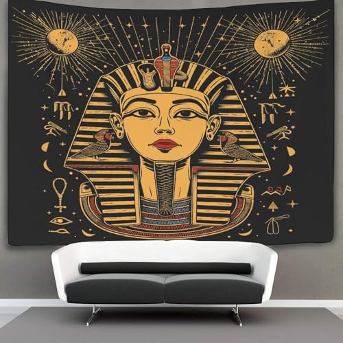 EVMILA 3D Ägyptischer Pharao Wandteppich Heimdekoration Bettwäsche Poster Wandkunst Tapisserie Wandbehang Polyester Für Schlafzimmer Wohnzimmer Schlafsaal Raumdeko 150cmx200cm von EVMILA
