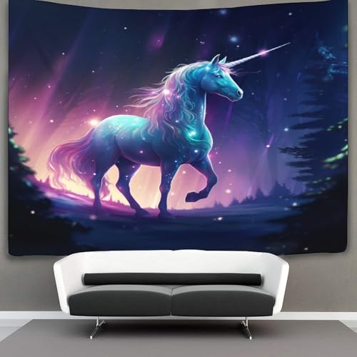 EVMILA 3D Einhorn Wandteppich Heimdekoration Bettwäsche Poster Wandkunst Tapisserie Wandbehang Polyester Für Schlafzimmer Wohnzimmer Schlafsaal Dekor 70cmx100cm von EVMILA