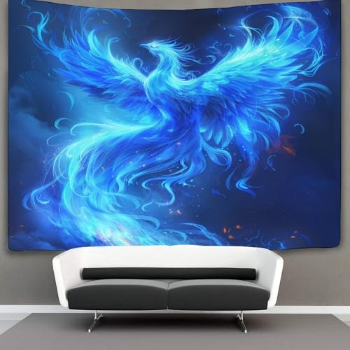 EVMILA 3D Phoenix Wandteppich Heimdekoration Bettwäsche Poster Wandkunst Tapisserie Wandbehang Polyester Für Kinder Jungen Mädchen Schlafzimmer Wohnzimmer 70cmx100cm von EVMILA
