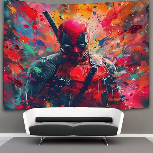 EVMILA 3D Totes Schwimmbad Deadpool Wandteppich Heimdekoration Bettwäsche Poster Wandkunst Tapisserie Wandbehang Polyester Für Kinderzimmer Wohnzimmer Schlafsaal Vorhang 70cmx100cm von EVMILA