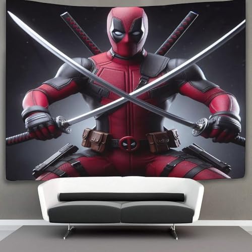 EVMILA 3D Totes Schwimmbad Deadpool Wandteppich Heimdekoration Bettwäsche Poster Wandkunst Tapisserie Wandbehang Polyester Für Wohnzimmer Schlafzimmer Schlafsaal Deko 180cmx230cm von EVMILA