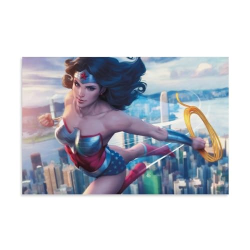 EVMILA Artgerm Wonder Woman Poster, dekoratives Gemälde, Leinwand-Wandposter und Kunstdruck, modernes Familienschlafzimmer-Dekor-Poster, 40 x 60 cm von EVMILA