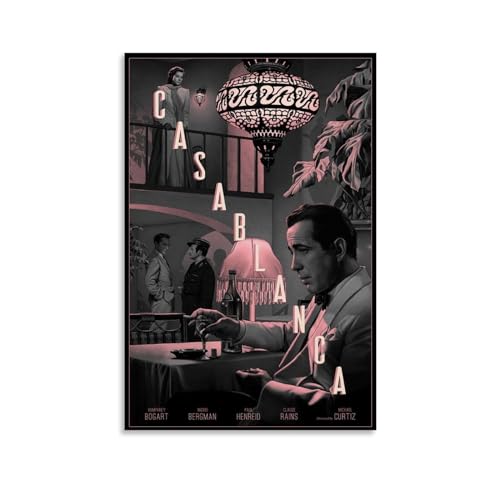 EVMILA Casablanca Filmposter, dekoratives Gemälde, Leinwand-Wandposter und Kunstdruck, modernes Familienschlafzimmer-Dekor-Poster, 40 x 60 cm von EVMILA