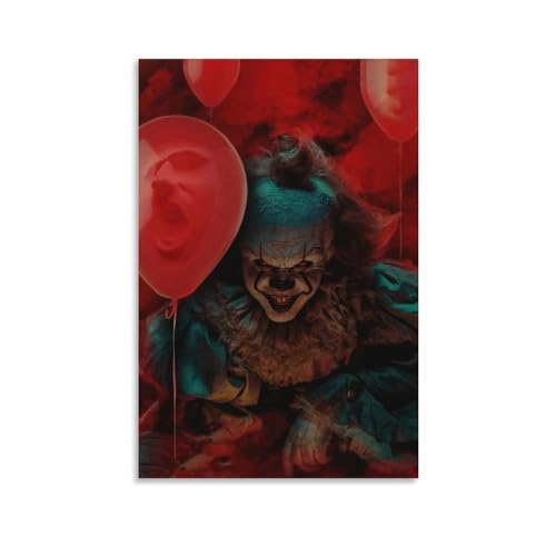 EVMILA Horror-Film-Poster, gruseliges Poster von Pennywise, dekoratives Gemälde, Leinwand, Wandposter und Kunstdruck, moderne Familienschlafzimmer-Dekoration, Poster, 50 x 75 cm von EVMILA