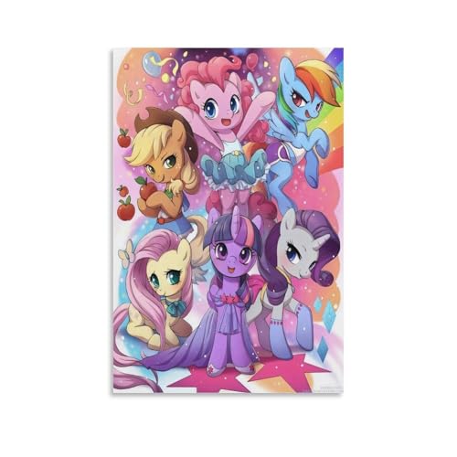 EVMILA Mein kleines Pony Leinwand Wand Dekoration Regenbogen-Einhorn Leinwanddruck - Bilder - Kunstdruck - Leinwand Bilder - Wandkunst 12x18inch(30x45cm) von EVMILA
