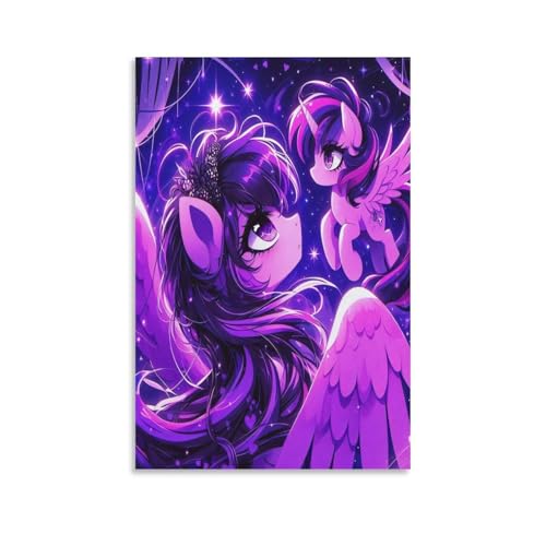 EVMILA Mein kleines Pony Poster;Wandbild Kunstdruck Wand-Dekorationen Regenbogen-Einhorn Mit Eindrucksvollen Farben 24x36inch(60x90cm) von EVMILA