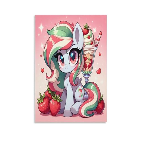 EVMILA Mein kleines Pony Poster Gemälde Poster Für Büro Regenbogen-Einhorn Klassenzimmer Leinwand Moderne Leinwand Wandkunst 08x12inch(20x30cm) von EVMILA