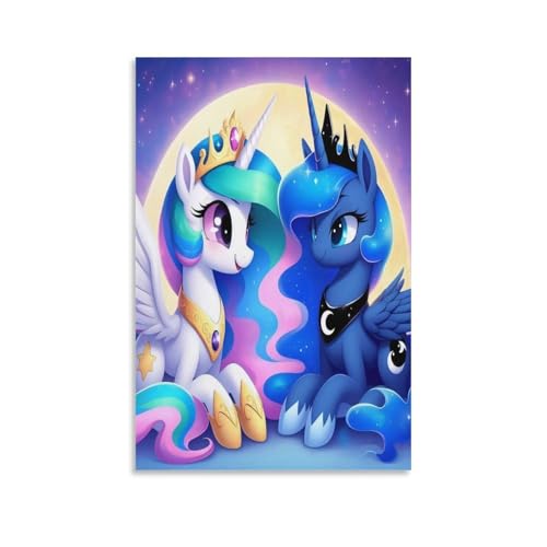 EVMILA Mein kleines Pony Poster Gemälde Poster Für Büro Regenbogen-Einhorn Klassenzimmer Leinwand Moderne Leinwand Wandkunst 08x12inch(20x30cm) von EVMILA