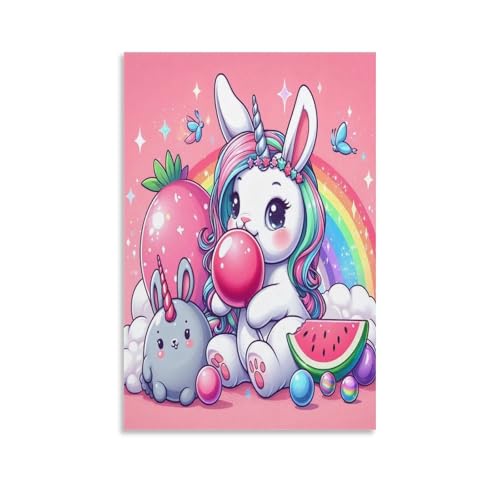 EVMILA Mein kleines Pony Poster Gemälde Poster Für Büro Regenbogen-Einhorn Klassenzimmer Leinwand Moderne Leinwand Wandkunst 24x36inch(60x90cm) von EVMILA